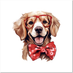 Fancy Golden Retriever Dog Posters and Art